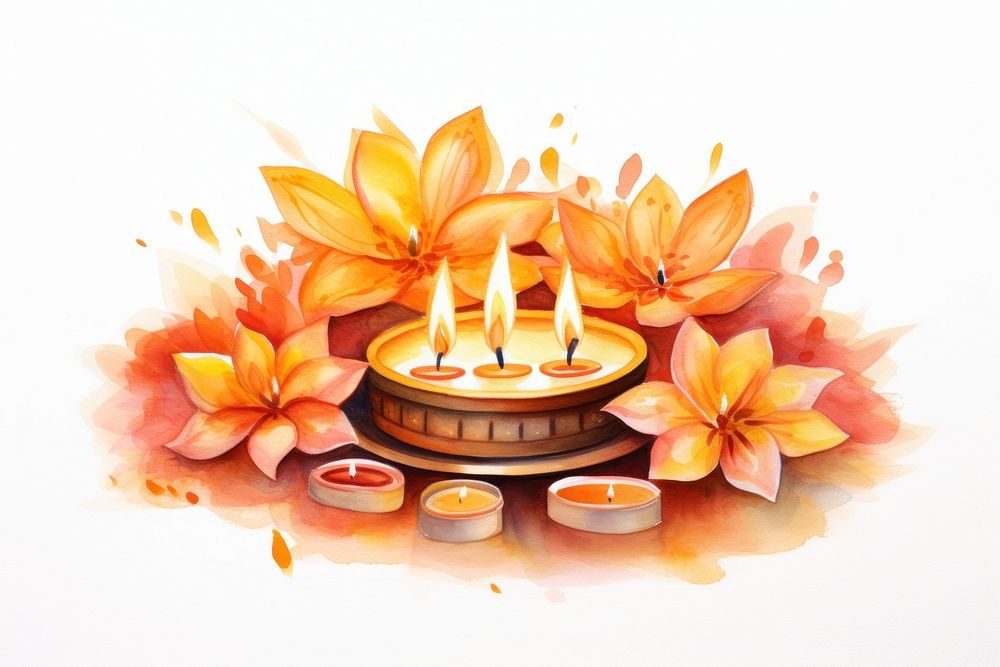 Flower candle diwali plant. AI generated Image by rawpixel.