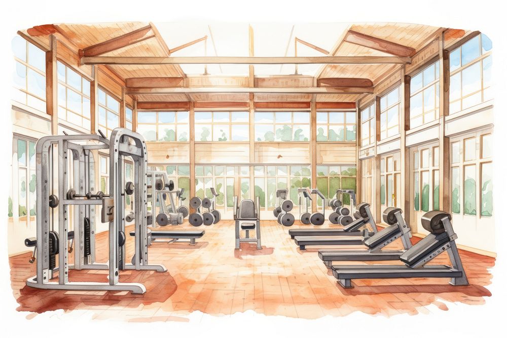 Gym architecture sports exercising. AI generated Image by rawpixel.