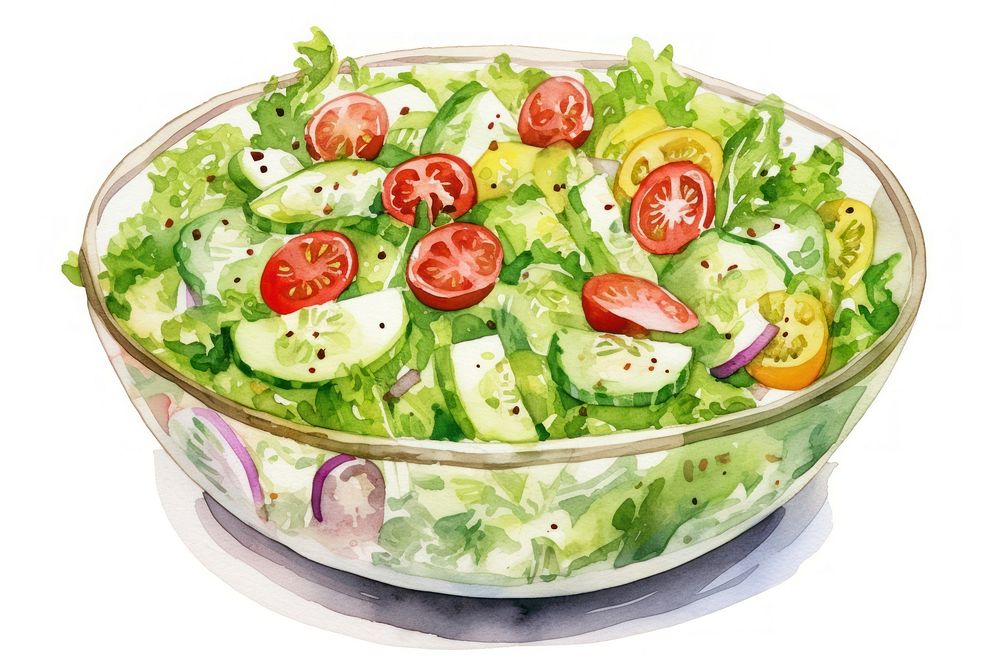 Salad plate food vegetable. AI generated Image by rawpixel.