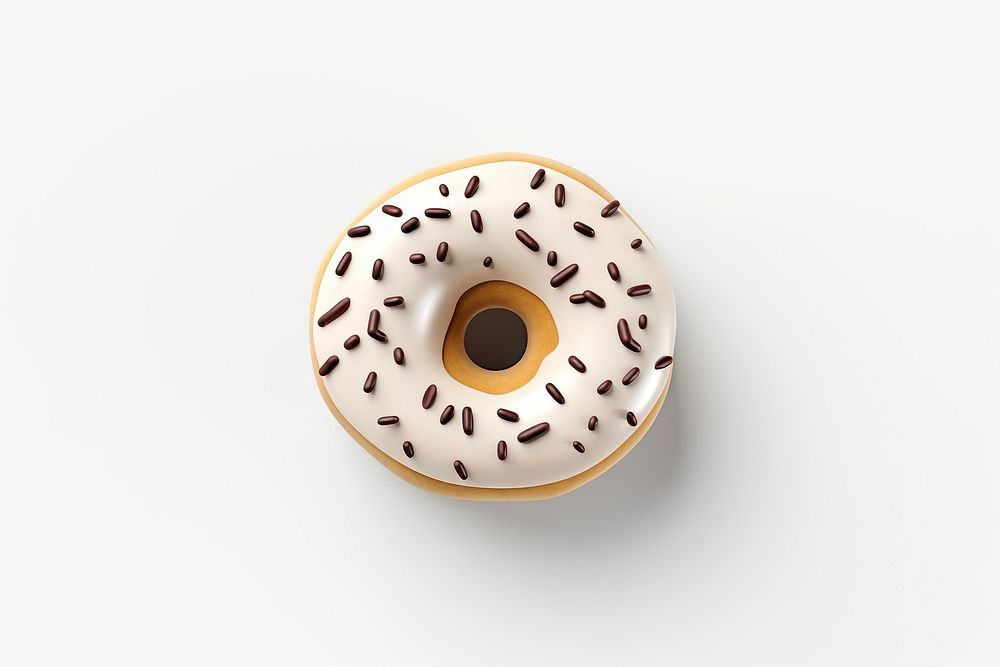 Donut food white background confectionery. 