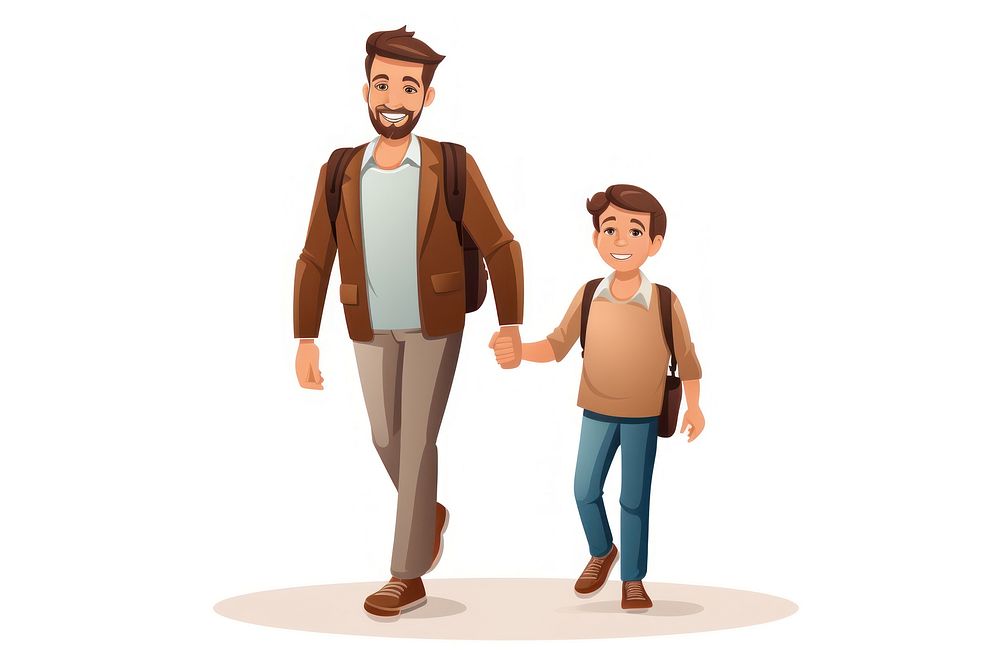 Father adult white background togetherness. AI generated Image by rawpixel.
