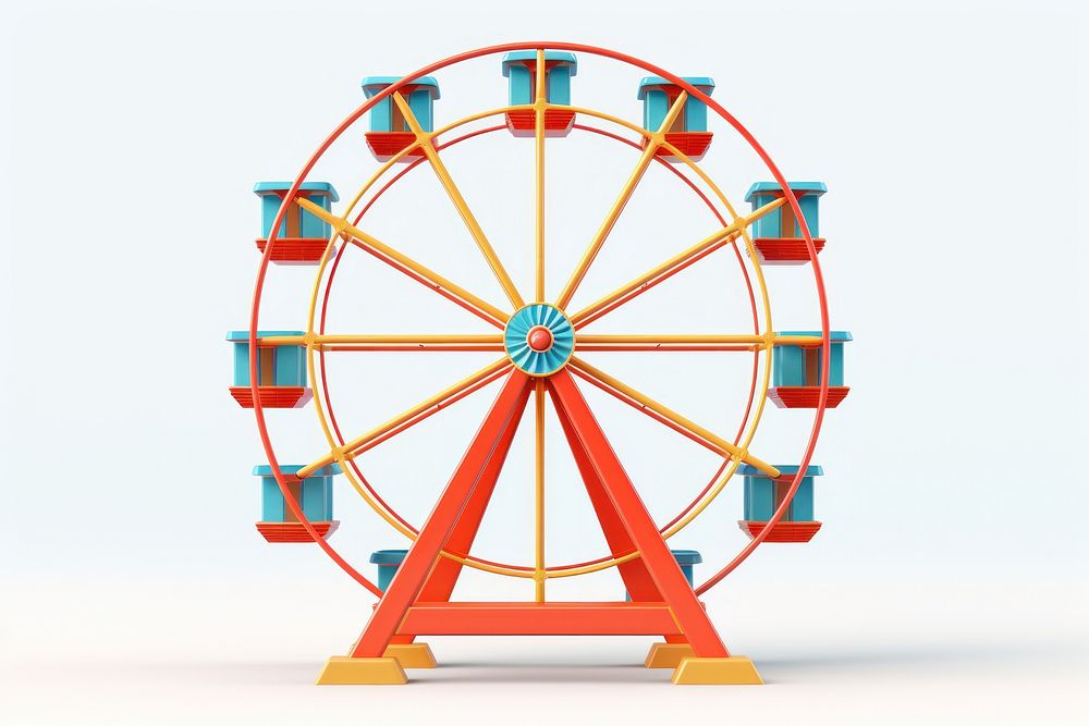 Wheel fun white background ferris wheel. AI generated Image by rawpixel.