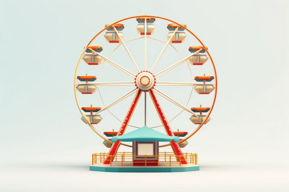 Wheel fun merry-go-round ferris wheel. AI generated Image by rawpixel.