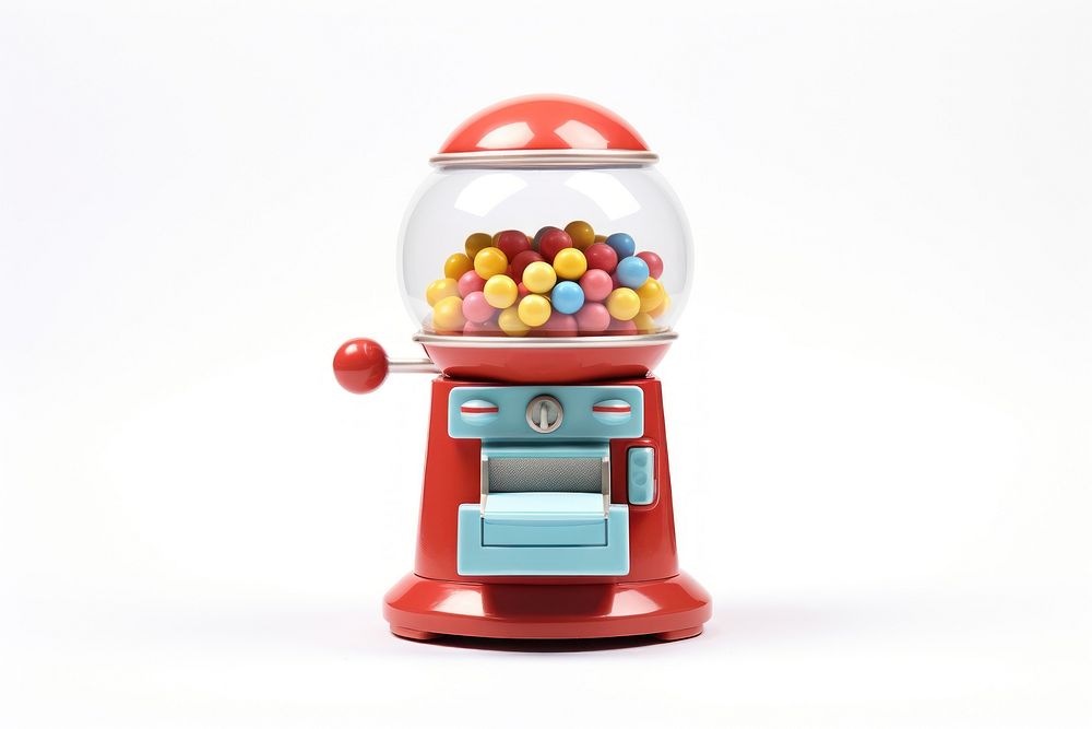 Machine candy food white background. AI generated Image by rawpixel.