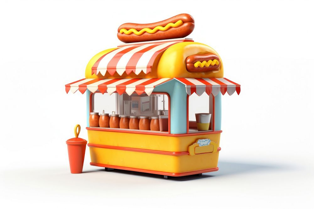 Cartoon kiosk food architecture. AI generated Image by rawpixel.