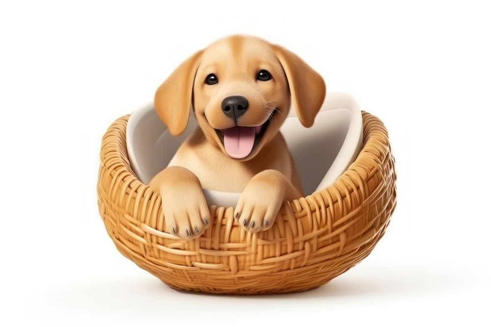 Basket puppy pet retriever. AI generated Image by rawpixel.