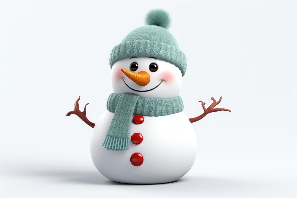 Snowman cartoon winter white. 