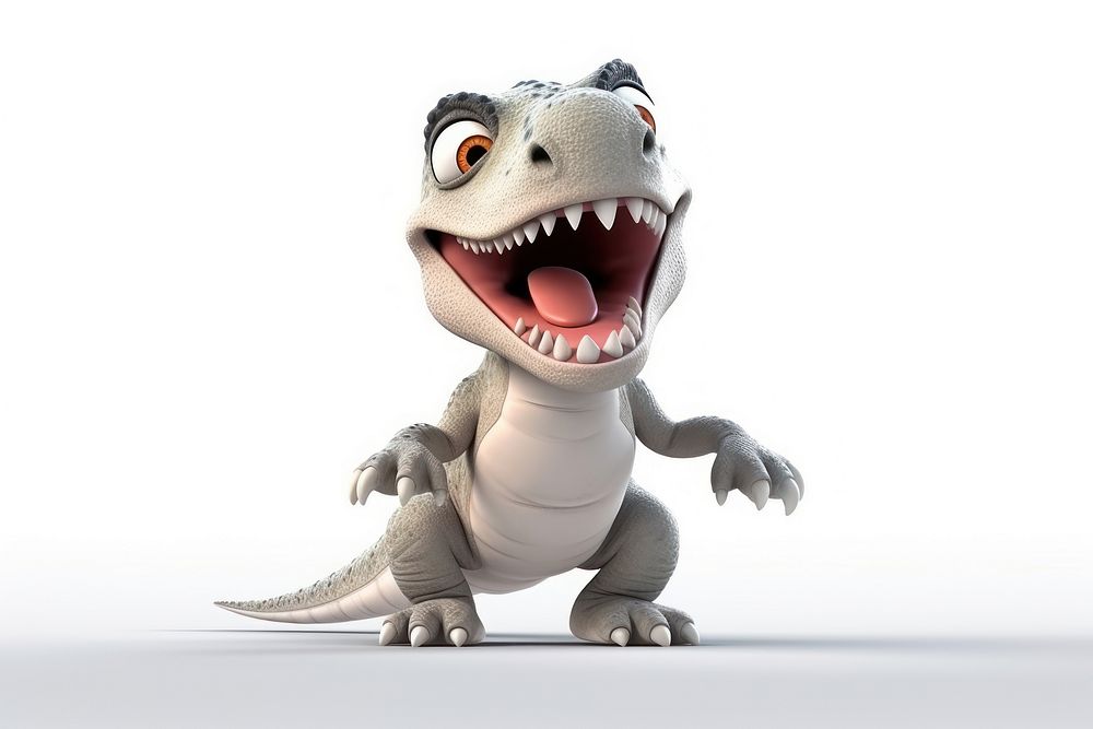 Dinosaur reptile animal white. AI generated Image by rawpixel.