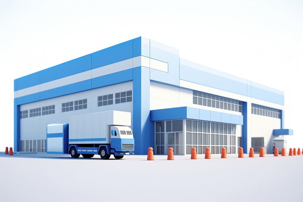 Architecture warehouse building vehicle. AI generated Image by rawpixel.