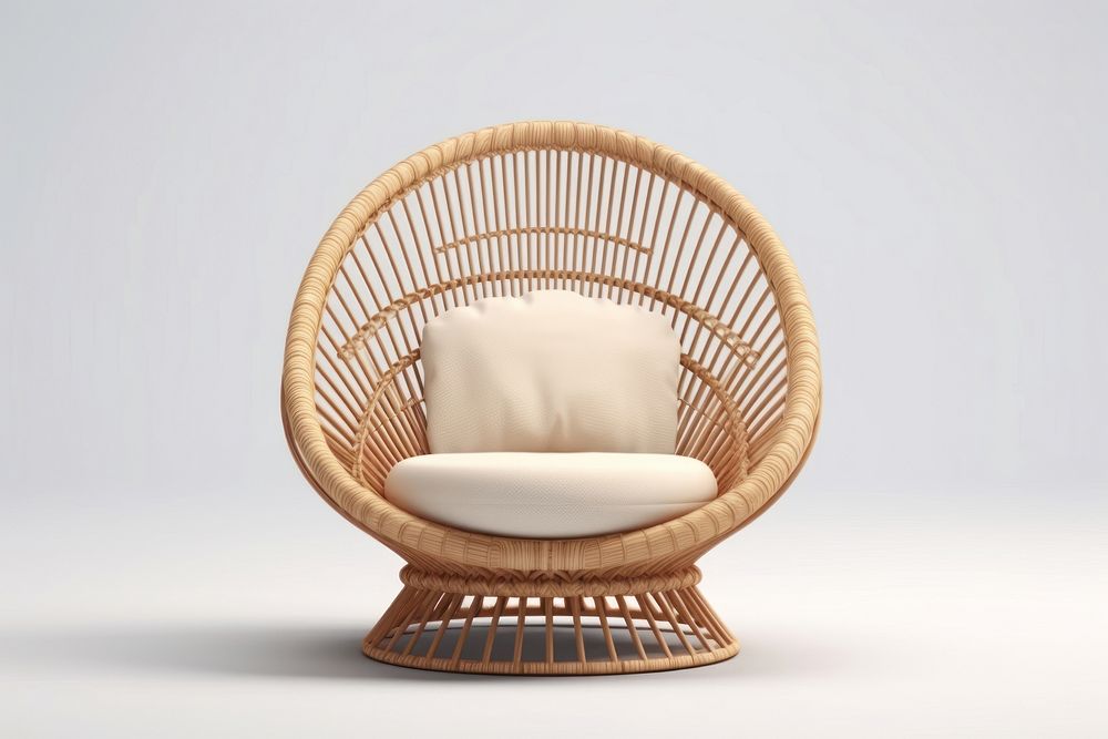 Chair furniture armchair wicker. AI generated Image by rawpixel.