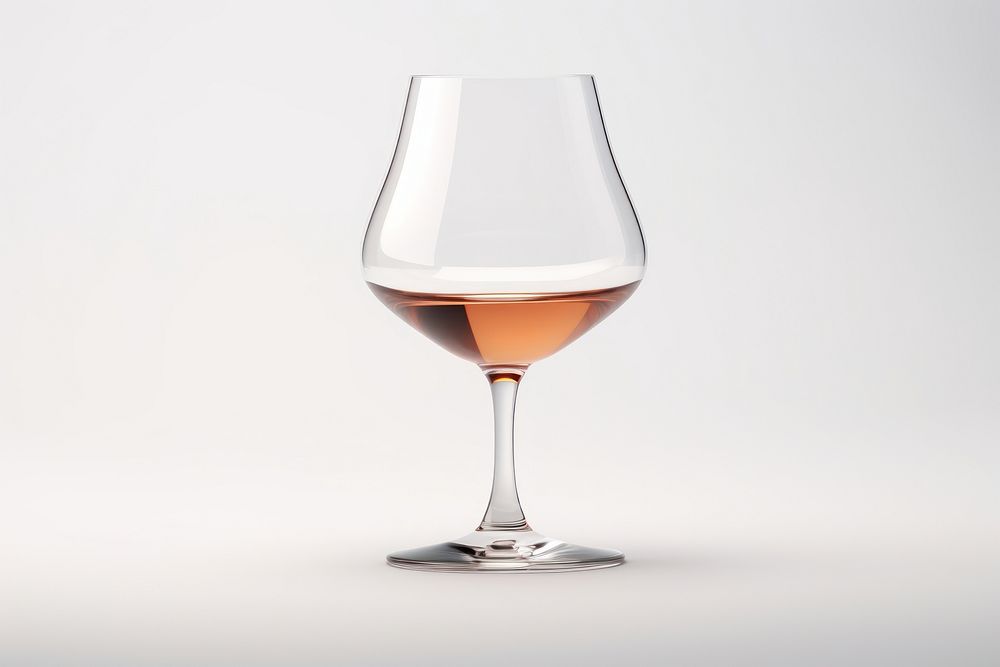 Glass drink wine white background. 