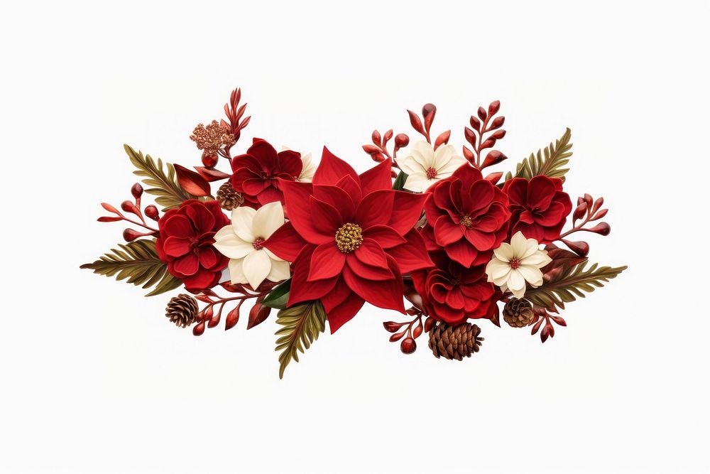 Flower christmas plant white background. AI generated Image by rawpixel.