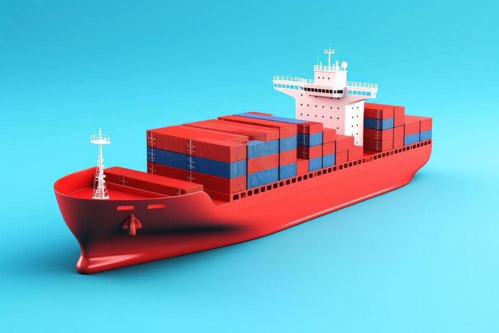 Ship watercraft container vehicle. AI generated Image by rawpixel.