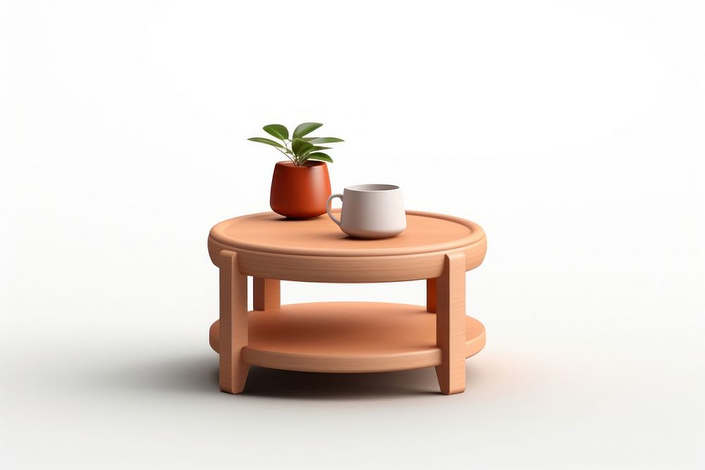 Furniture table cup white background. AI generated Image by rawpixel.