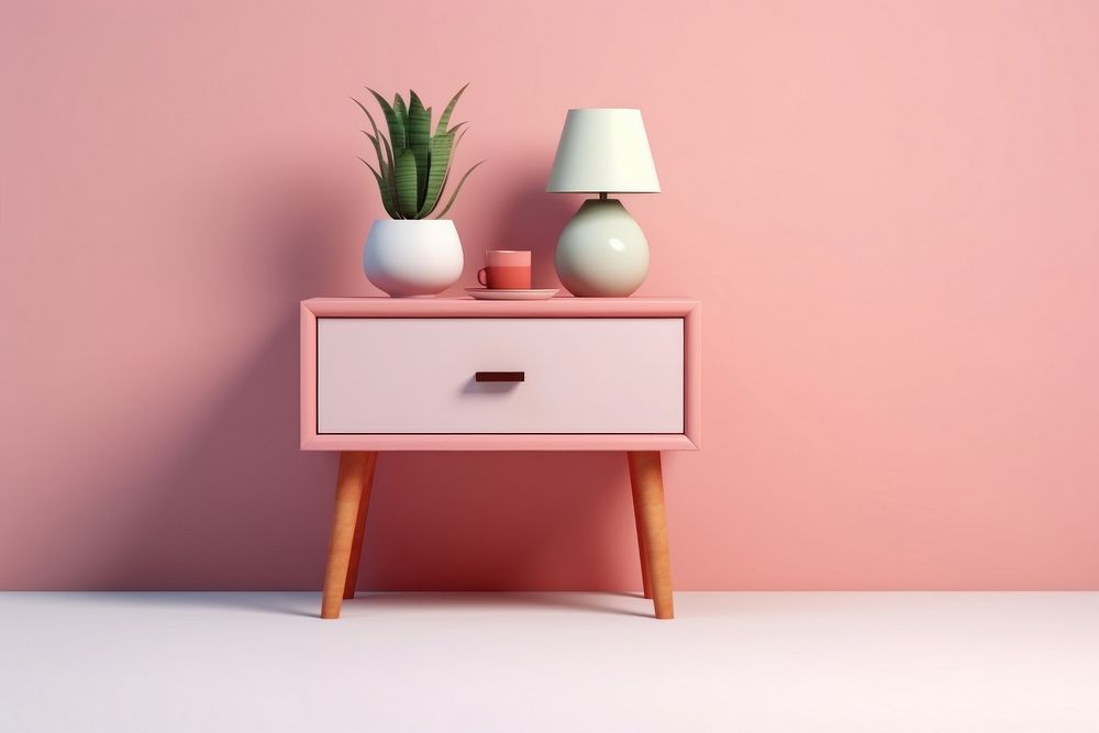 Furniture drawer table lamp. AI generated Image by rawpixel.