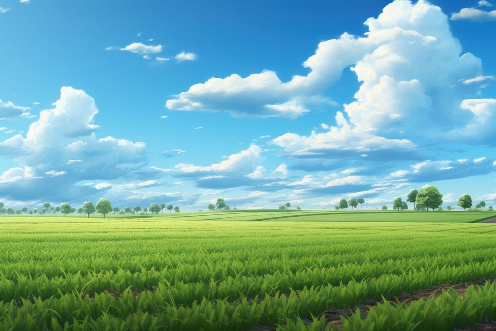 Field sky landscape outdoors. AI generated Image by rawpixel.