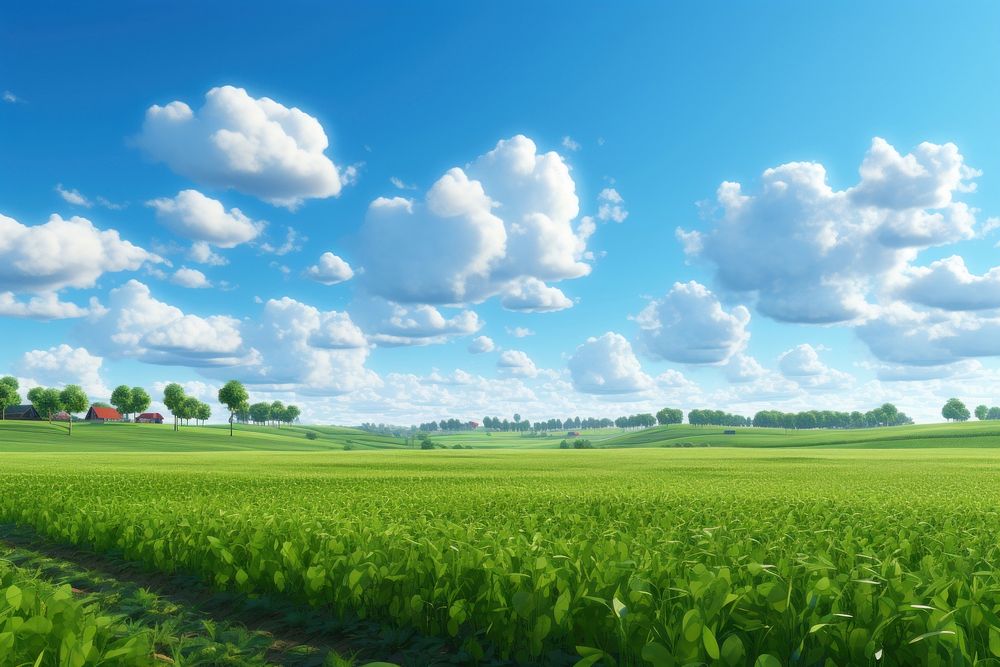 Field sky landscape outdoors. AI generated Image by rawpixel.