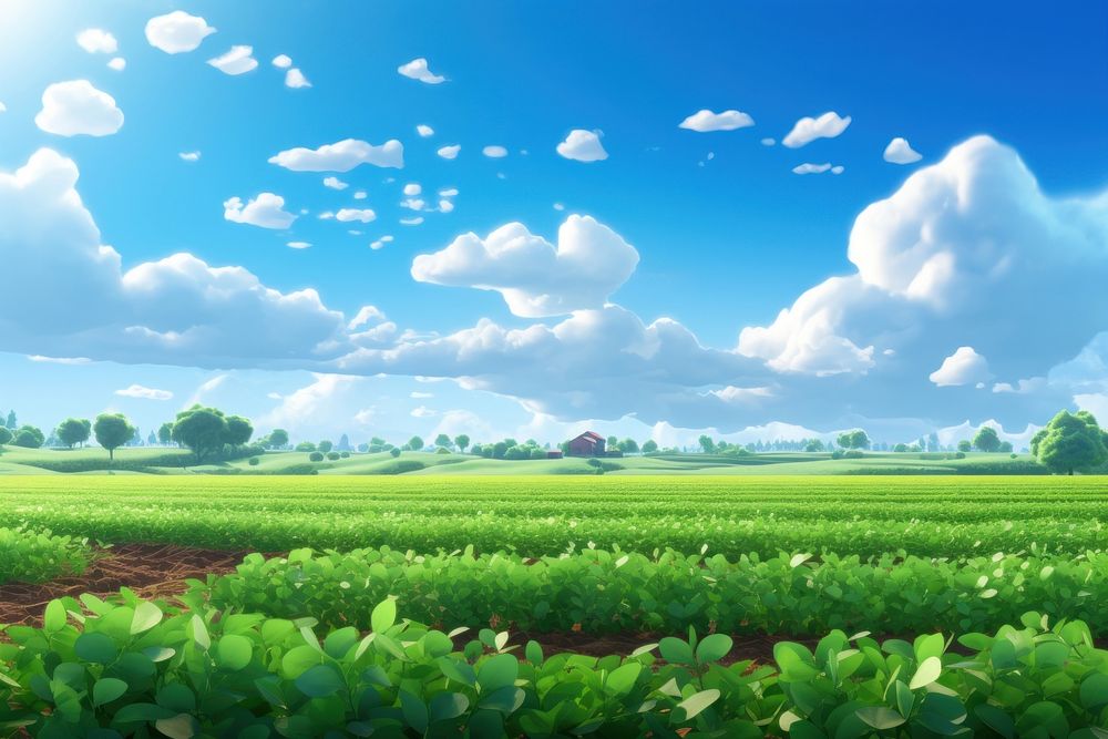 Field sky agriculture landscape. AI generated Image by rawpixel.