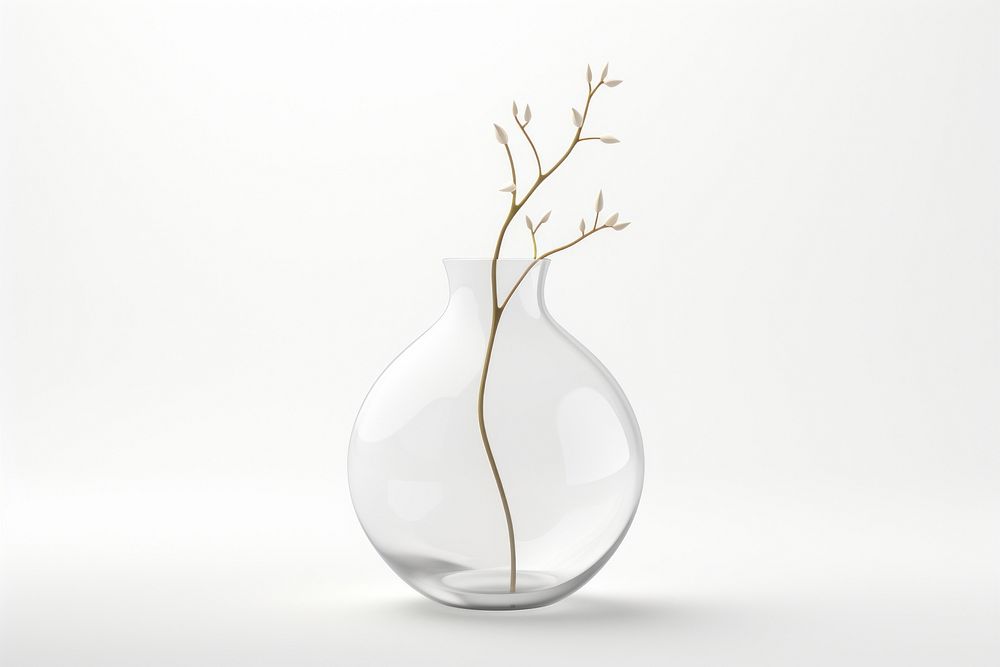 Vase glass plant transparent. AI generated Image by rawpixel.