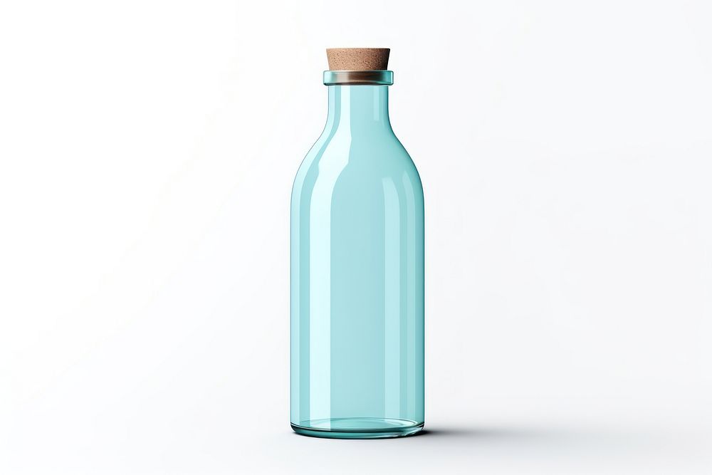Bottle glass white background glass bottle. AI generated Image by rawpixel.