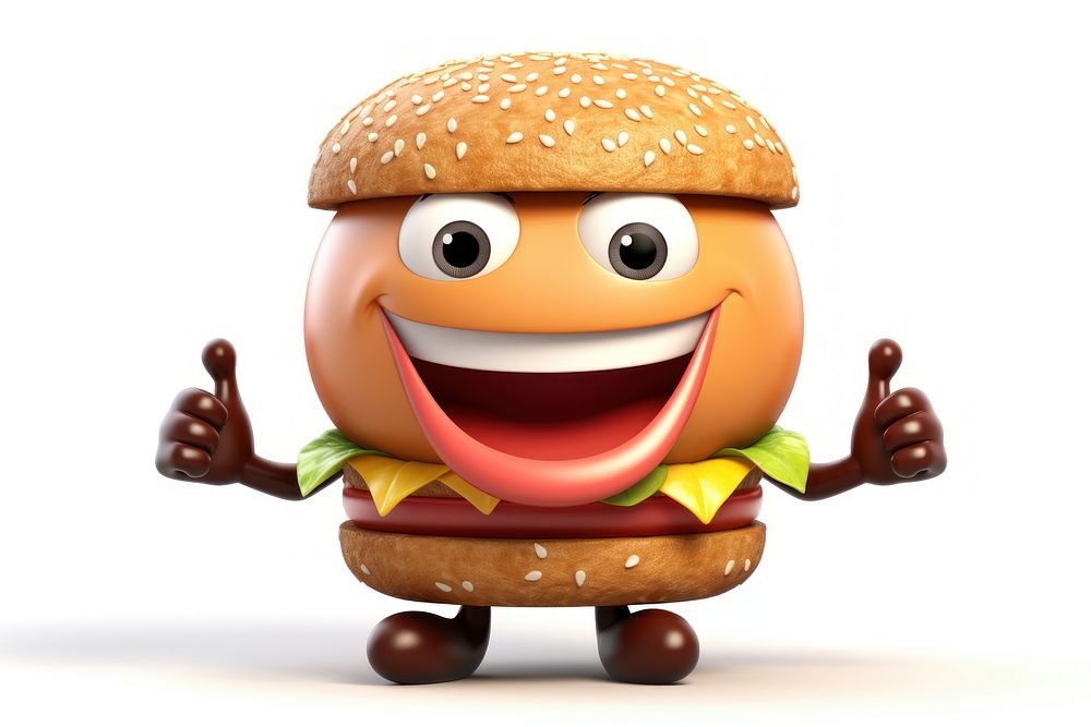 Hamburger smiling cartoon food. AI generated Image by rawpixel.