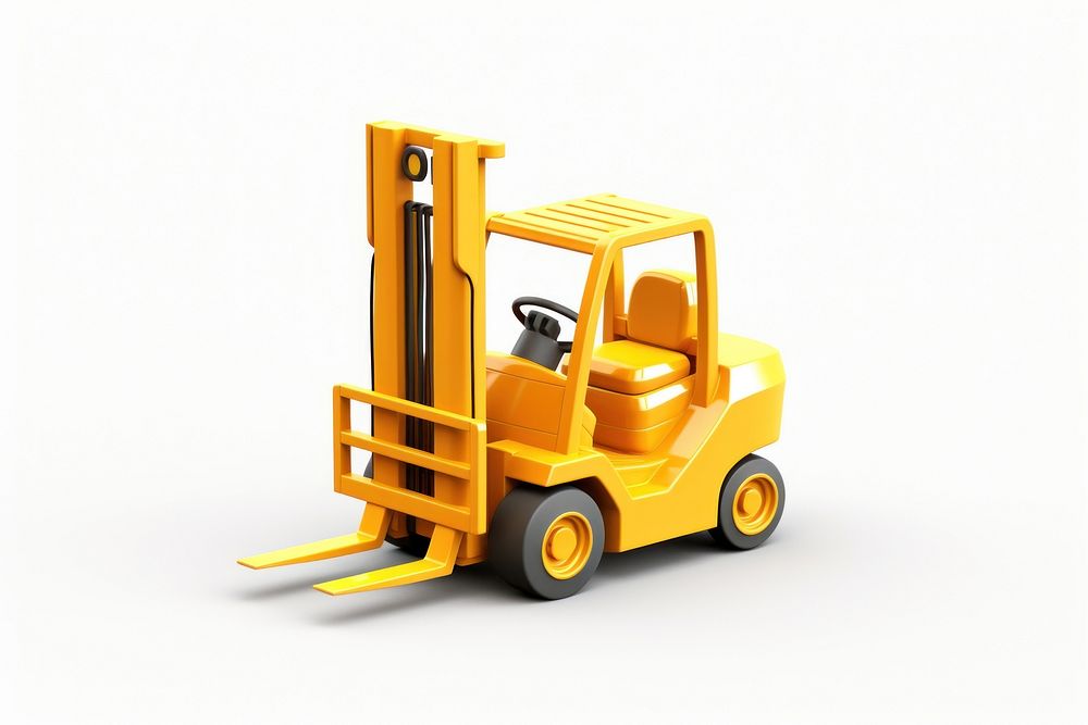 Forklift  white background equipment. AI generated Image by rawpixel.