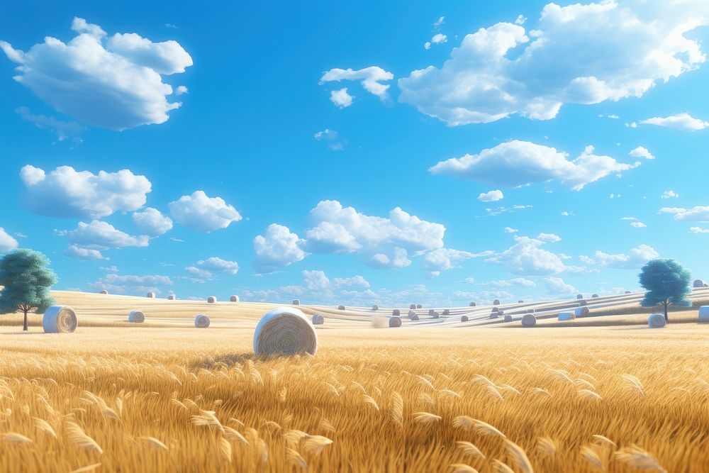 Field sky agriculture landscape. 