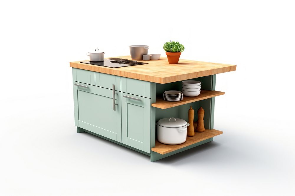 Furniture kitchen cabinet white background. AI generated Image by rawpixel.