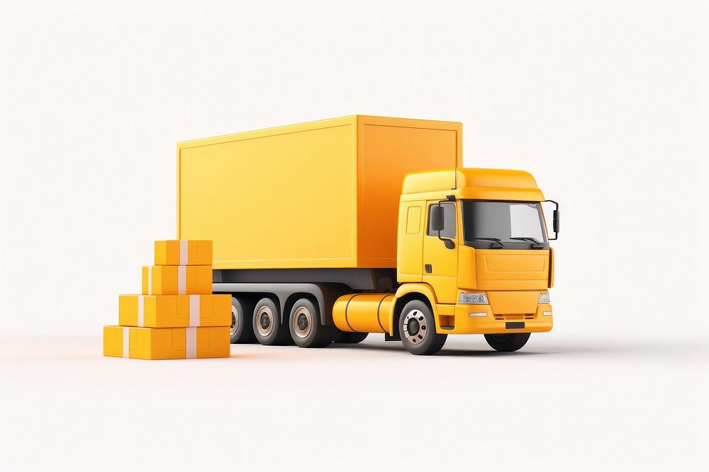 Transportation vehicle truck white background. AI generated Image by rawpixel.