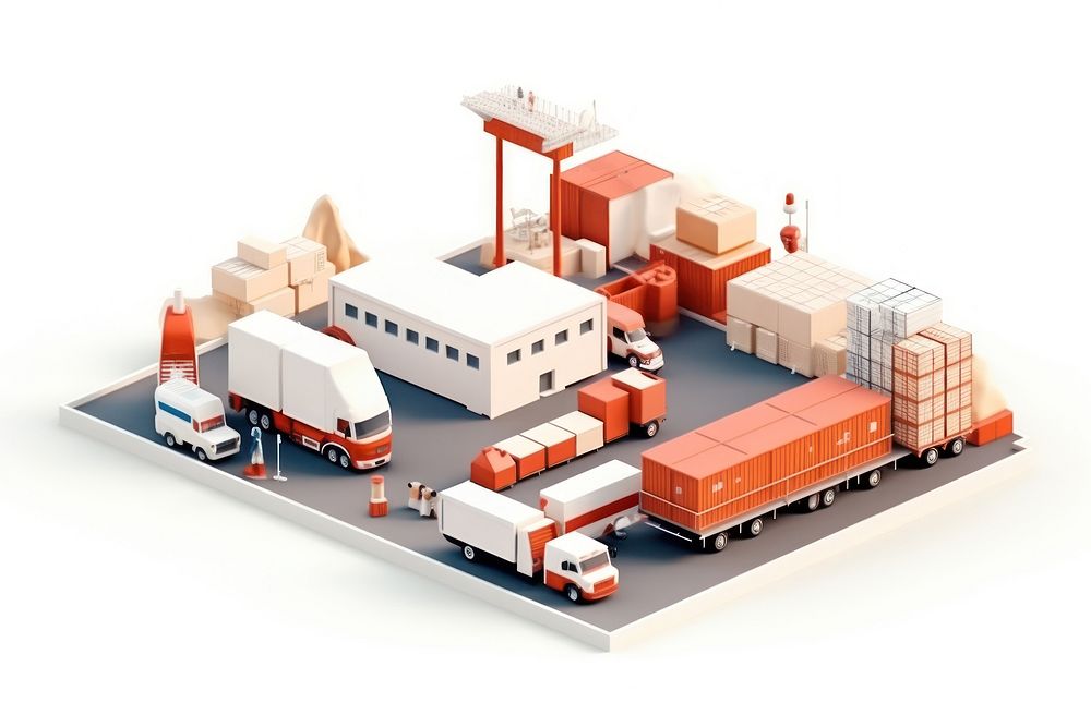 Industry vehicle truck white background. AI generated Image by rawpixel.