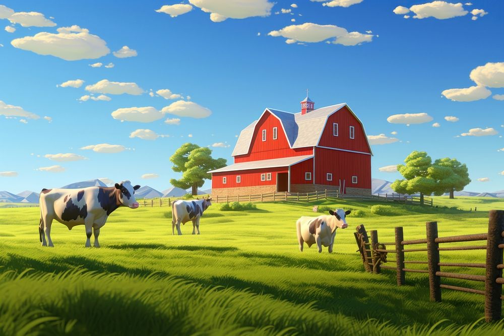 Field barn cow architecture. AI generated Image by rawpixel.