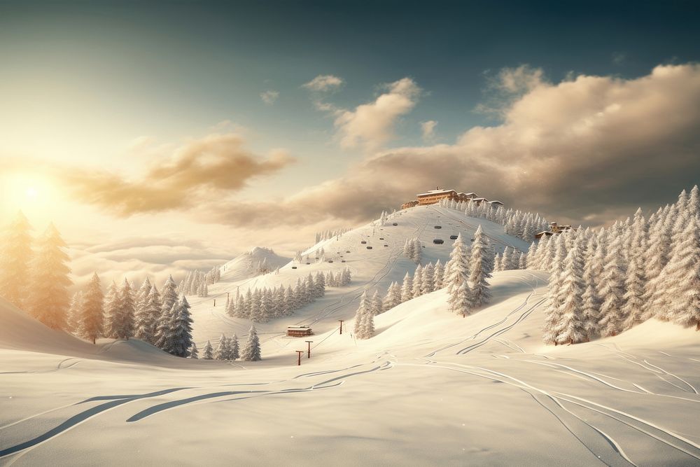 Landscape mountain outdoors nature. AI generated Image by rawpixel.