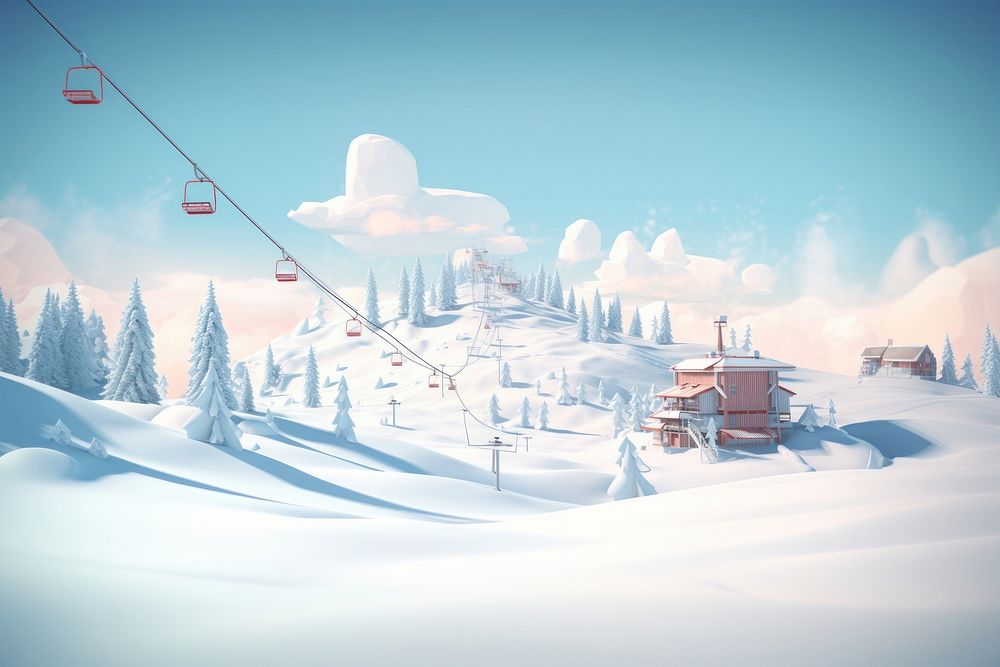 Snow outdoors nature resort. AI generated Image by rawpixel.