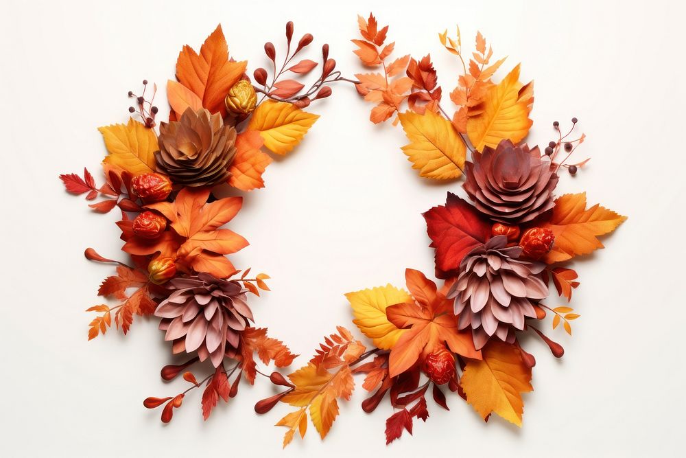 Wreath autumn plant leaf. AI generated Image by rawpixel.