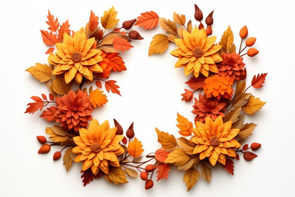 Wreath autumn flower plant. AI generated Image by rawpixel.