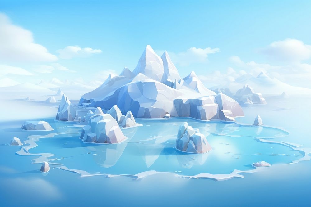Ice landscape mountain outdoors. AI generated Image by rawpixel.