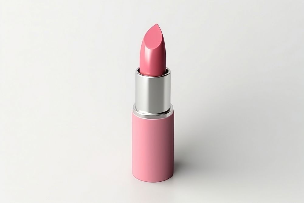 Lipstick cosmetics white background magenta. 