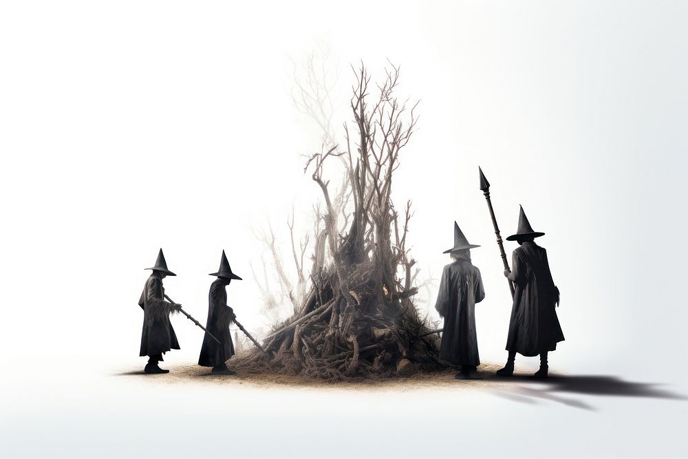 Witch hunt adult white background representation. AI generated Image by rawpixel.