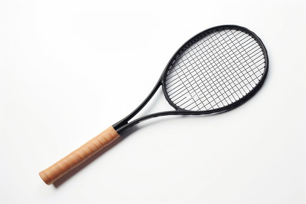 Racket tennis sports white background. 