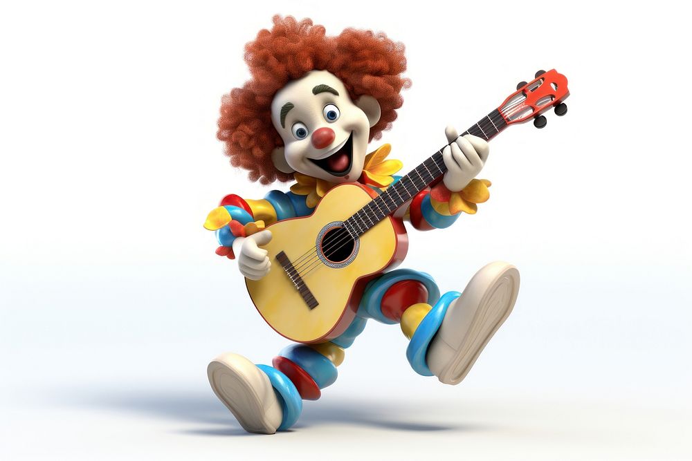 Clown cartoon guitar music. AI generated Image by rawpixel.
