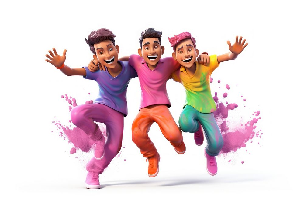Dancing cartoon adult holi. AI generated Image by rawpixel.