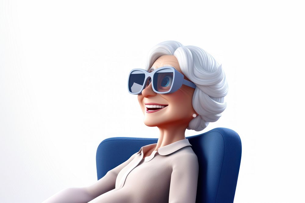 Cartoon glasses adult woman. AI generated Image by rawpixel.