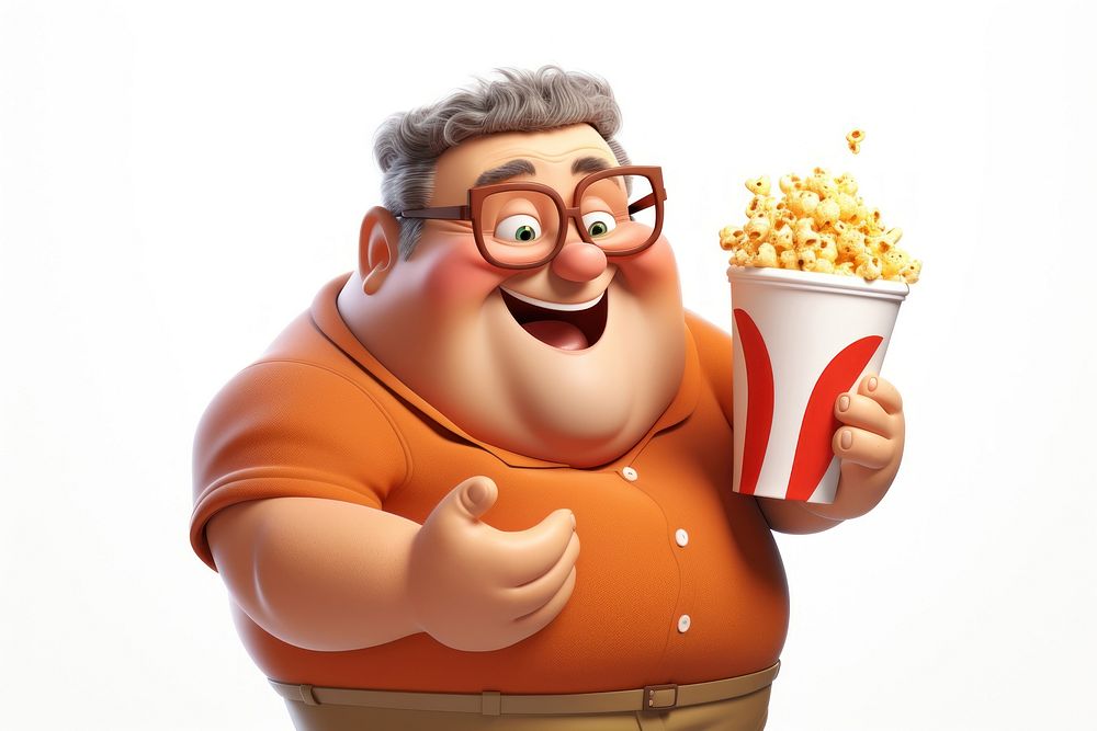 Popcorn cartoon glasses snack. AI generated Image by rawpixel.