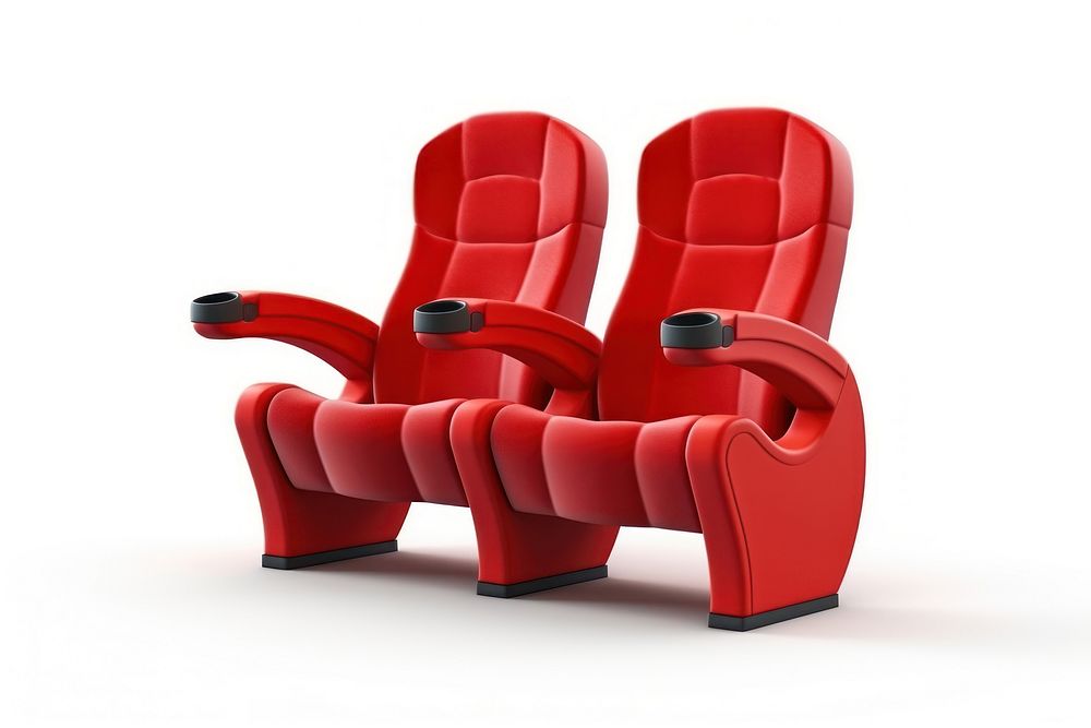 Armchair seat red white background. AI generated Image by rawpixel.