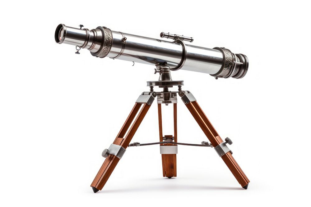 Telescope white background surveillance binoculars. AI generated Image by rawpixel.