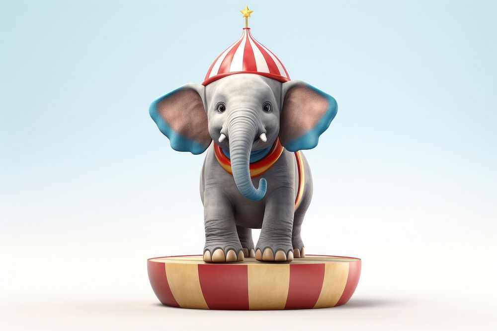 Elephant circus figurine cartoon. AI generated Image by rawpixel.