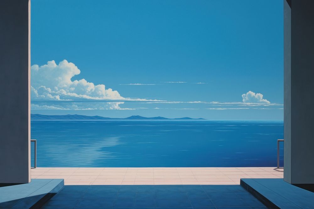 Sky sea outdoors horizon. AI generated Image by rawpixel.