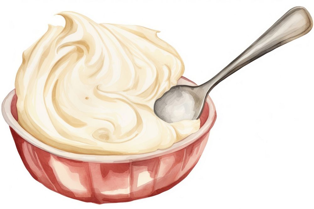 Dessert cream spoon food. AI generated Image by rawpixel.