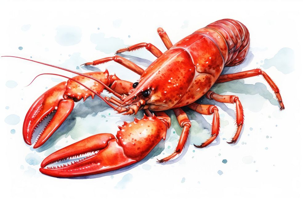 Lobster seafood animal white background. AI generated Image by rawpixel.