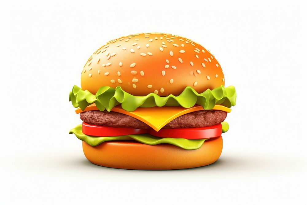 Burger food white background hamburger. AI generated Image by rawpixel.